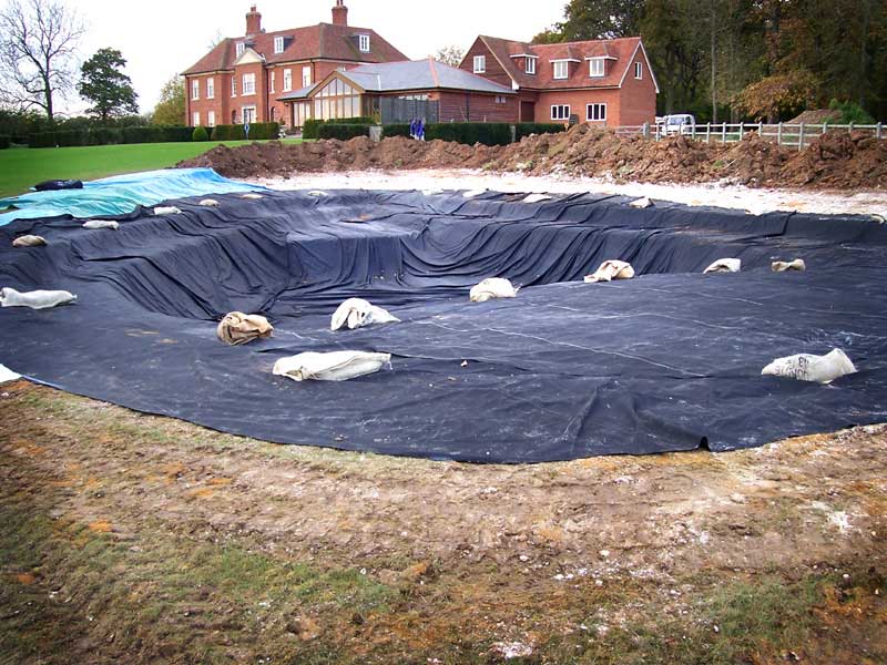 Natural pond construction, Andover, Hampshire